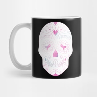 Pink sugar skull for breast cancer awareness month Mug